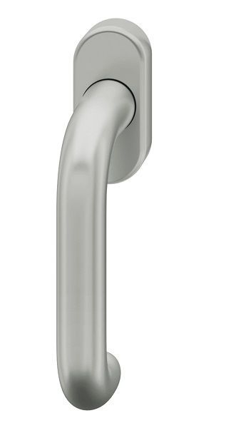 Window handle on oval rose, aluminium F1