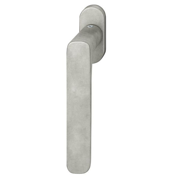 Window handle on oval rose, aluminium pure 013