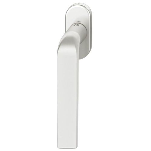 Window handle on oval rose, natural aluminium tone F1