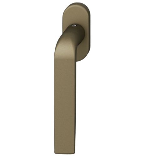 Window handle on oval rose, medium dark bronze tone S5