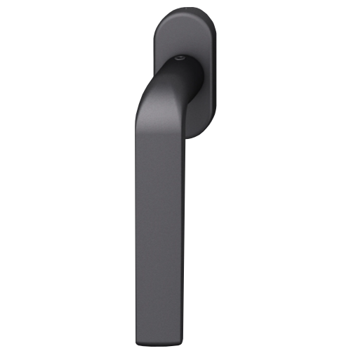Window handle on oval rose, black blasted S8