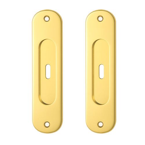 Pair of siding door handle, BB, brass polished varnished