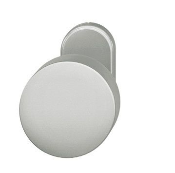 Fixed handle knob 07 0829,for fireproof doors, on oval rose, aluminium F1