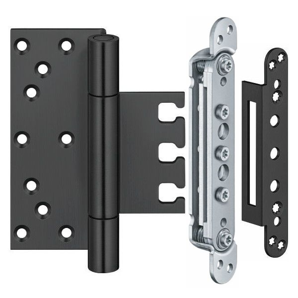 Door hinge set VX 7729/160-4 HA MSTS, VX 7531 3D, VX 7561 KK,  black RAL9005