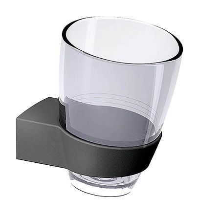 Bathroom cup holder A100, anthracite grey/plastic
