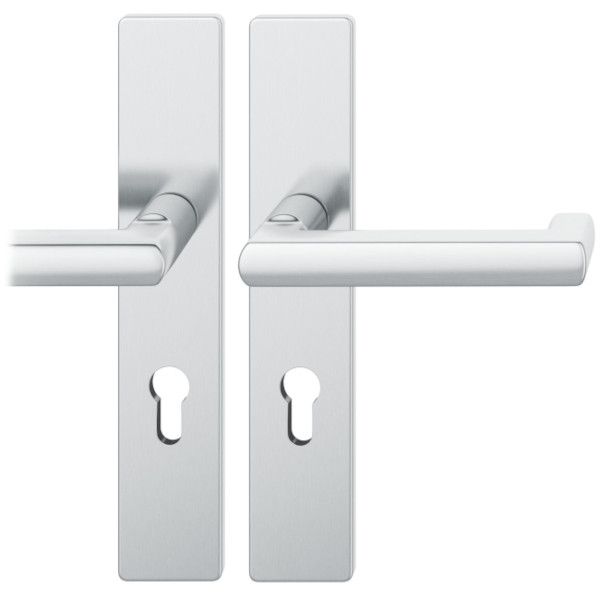 FSB 79 1031 rokturu grt. ar kantainām uzlikām PZ 72mm ugunsdrošām evakuācijas durvīm, nerūsējošais tērauds matēti slīpēts