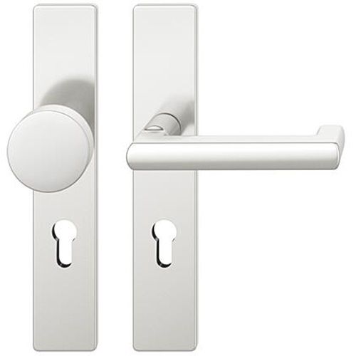 FSB 79 1031 door knob set with backplates for fireproof emergency doors, PZ 72mm, natural aluminium F1,RIGHT