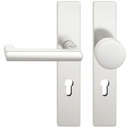 FSB 79 1031 door knob set with backplates for fireproof emergency doors, PZ 92mm, natural aluminium F1,LEFT