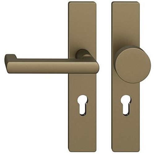 FSB 79 1031 door knob set with backplates for fireproof emergency doors, PZ 92mm, medium dark bronze S5,LEFT