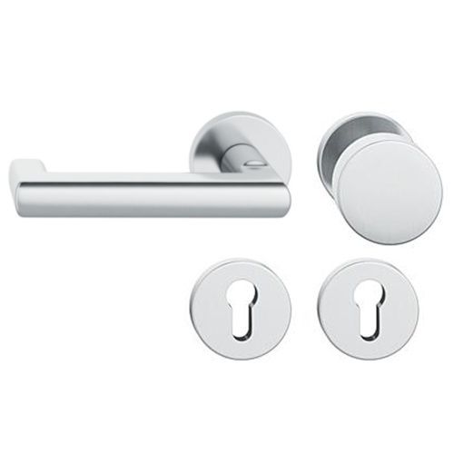 FSB 79 1031 door knob set with PZ round roses for fireproof emergency doors, stainless steel,LEFT