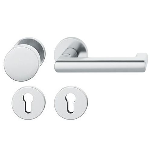 FSB 79 1031 door knob set with PZ round roses for fireproof emergency doors, stainless steel,RIGHT