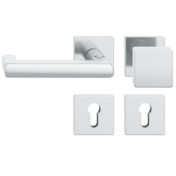 FSB 79 1031 door knob set with PZ square roses for fireproof emergency doors, stainless steel,LEFT