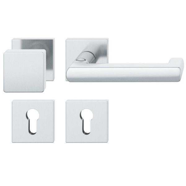 FSB 79 1031 door knob set with PZ square roses for fireproof emergency doors, stainless steel,RIGHT