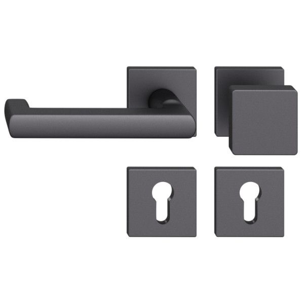 FSB 79 1031 rokturpogas grt. ar kantainām PZ rozetēm ugunsdrošām evakuācijas durvīm, alumīnijs melns graudaini matēts S8, KREISĀ