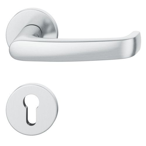 FSB 79 1045 rokturu grt. ar apaļām PZ rozetēm ugunsdrošām evakuācijas durvīm, nerūsējošais tērauds matēti slīpēts