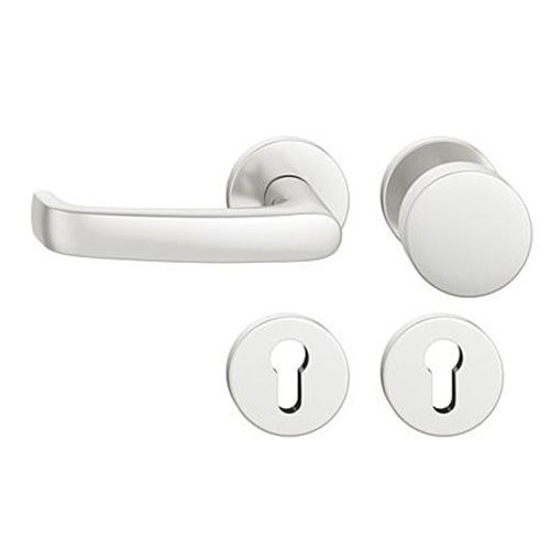 FSB 79 1045 door knob set with PZ round roses for fireproof emergency doors, natural aluminium F1,LEFT
