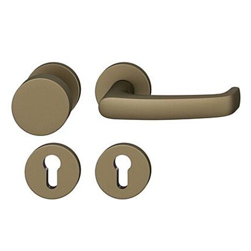 FSB 79 1045 door knob set with PZ round roses for fireproof emergency doors, medium dark bronze S5,RIGHT