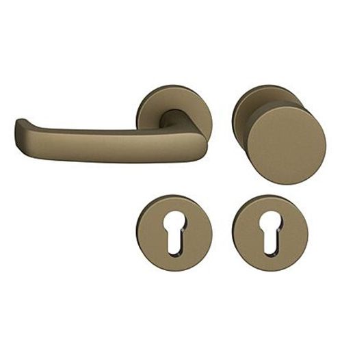 FSB 79 1045 door knob set with PZ round roses for fireproof emergency doors, medium dark bronze S5,LEFT
