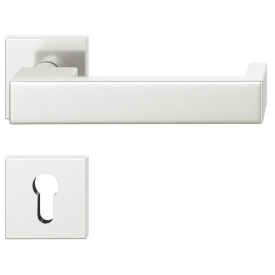 FSB 79 1074 handle set with PZ square roses for fireproof emergency doors, natural aluminium F1