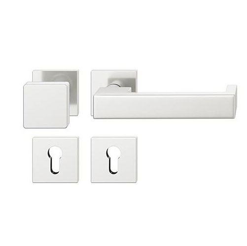 FSB 79 1074 door knob set with PZ square roses for fireproof emergency doors, natural aluminium F1,RIGHT