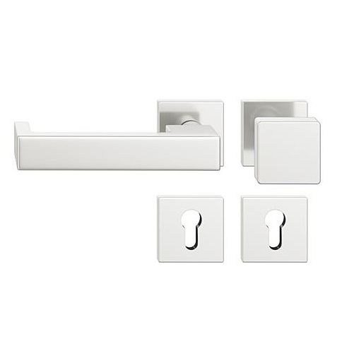 FSB 79 1074 door knob set with PZ square roses for fireproof emergency doors, natural aluminium F1,LEFT
