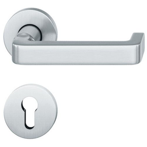 FSB 79 1134 handle set with PZ round roses for fireproof emergency doors, stainless steel