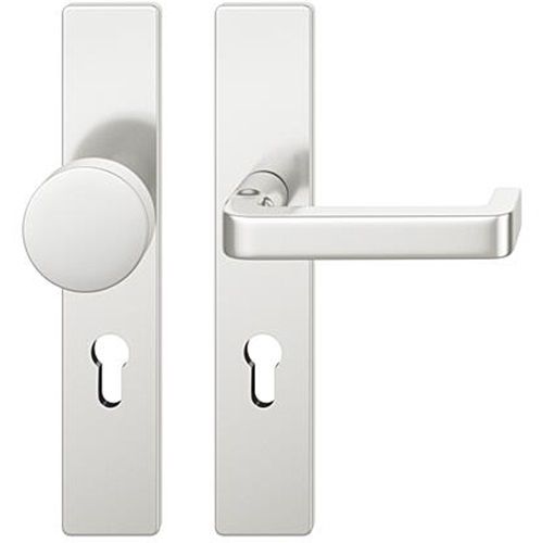 FSB 79 1134 door knob set with backplates for fireproof emergency doors, PZ 72mm, natural aluminium F1,RIGHT