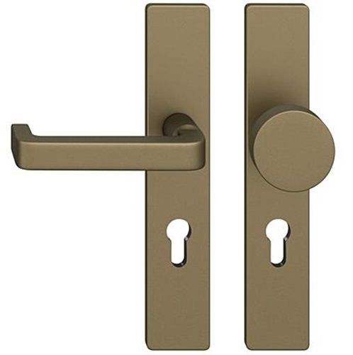 FSB 79 1134 door knob set with backplates for fireproof emergency doors, PZ 72mm, medium dark bronze S5,LEFT