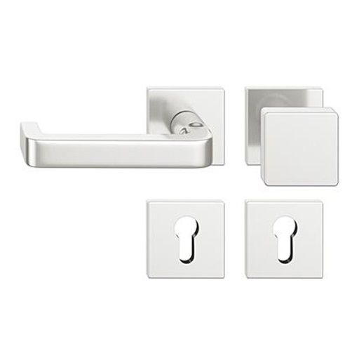 FSB 79 1134  door knob set with PZ square roses for fireproof emergency doors, natural aluminium F1,LEFT