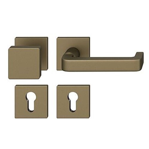 FSB 79 1134  door knob set with PZ square roses for fireproof emergency doors, medium dark bronze S5,RIGHT