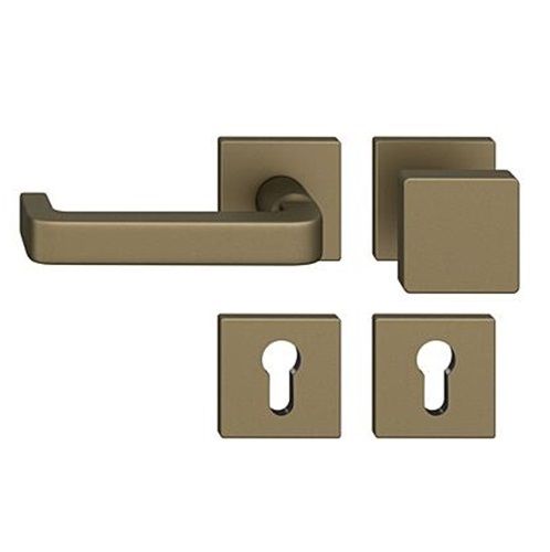 FSB 79 1134 door knob set with PZ square roses for fireproof emergency doors, medium dark bronze S5,LEFT