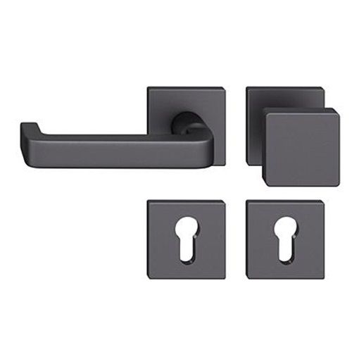 FSB 79 1134  door knob set with PZ square roses for fireproof emergency doors, matt black S8,LEFT