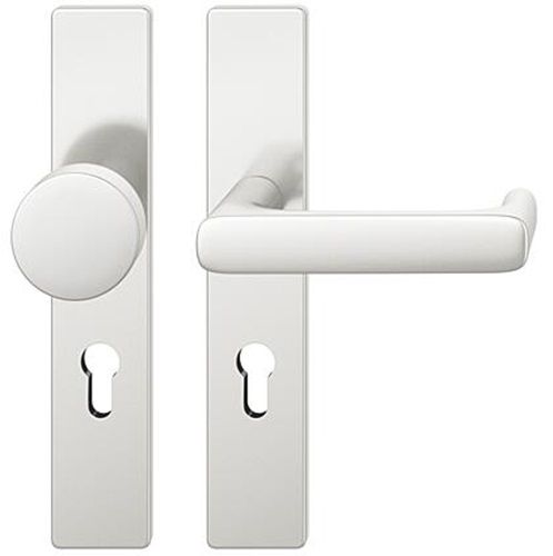 FSB 79 1290 door knob set with backplates for fireproof emergency doors, PZ 72mm, natural aluminium F1,RIGHT