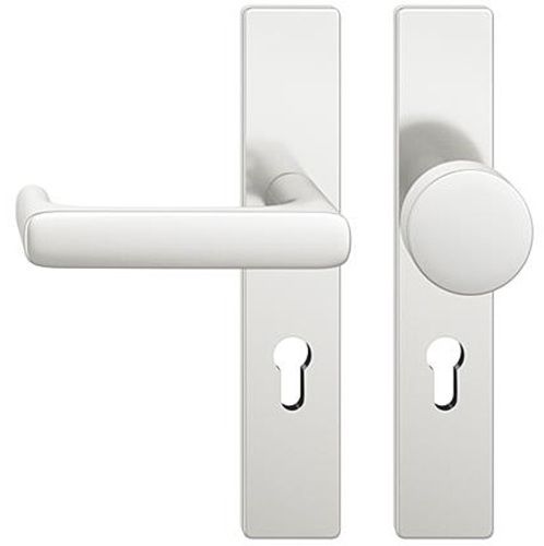 FSB 79 1290 door knob set with backplates for fireproof emergency doors, PZ 92mm, natural aluminium F1,LEFT