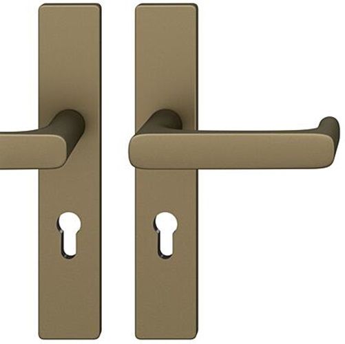 FSB 79 1290 handle set with backplates for fireproof emergency doors, PZ 92mm, medium dark bronze S5,RIGHT