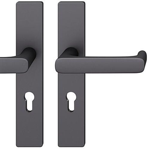 FSB 79 1290 handle set with backplates for fireproof emergency doors, PZ 72mm, matt black S8,RIGHT