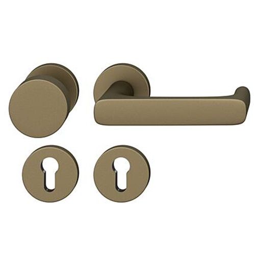 FSB 79 1290 rokturpogas grt. ar apaļām PZ rozetēm ugunsdrošām evakuācijas durvīm, alumīnijs graudaini matēts vidēji tumšā bronzas tonī S5, LABĀ