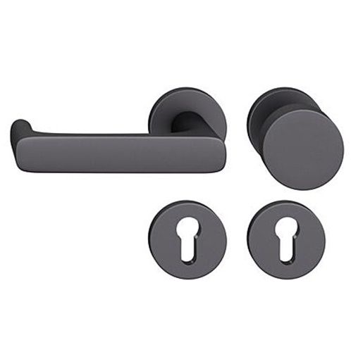 FSB 79 1290 rokturpogas grt. ar apaļām PZ rozetēm ugunsdrošām evakuācijas durvīm, alumīnijs graudaini matēts melns S8, KREISĀ