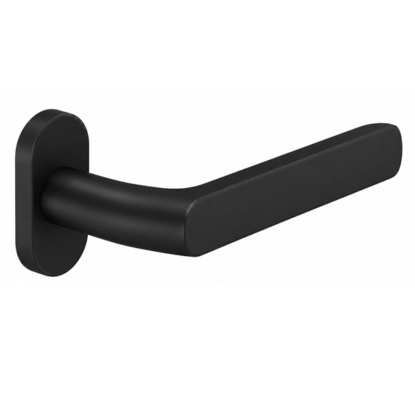 Handle for framed doors 8115 PREMIUM PR on oval rose, black C35
