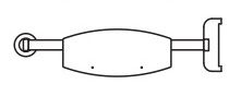 WC backrest, attaches to support rail on right side, st.steel/PUR