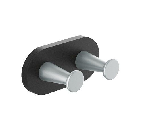 Double towel hook A100, anthracite grey /aluminium grey 