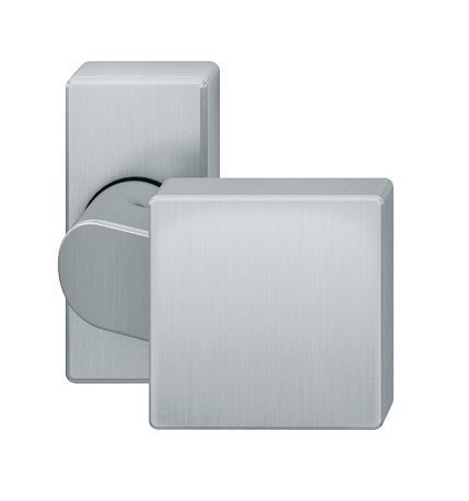 Fixed door knob 07 0812 on square rose, stainless steel