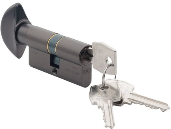 Profilcilindrs ar pogu 600 35-30, melnināts