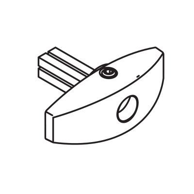 HAWA 13789 Slēdzenes aizgrieznis ar 7mm asi, DB 35-40mm, satinēti hromēts