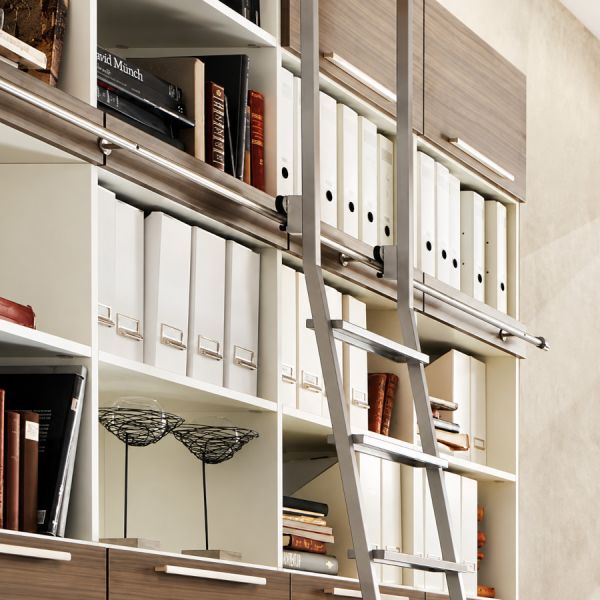 Sliding ladder AKZENT TANGENS SL.6006.AK for particularly high shelves | SBUNPARTNERI.lv
