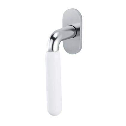 Window handle ALBA K267B, brass chrome-plated, satin + white porcelain (MD)