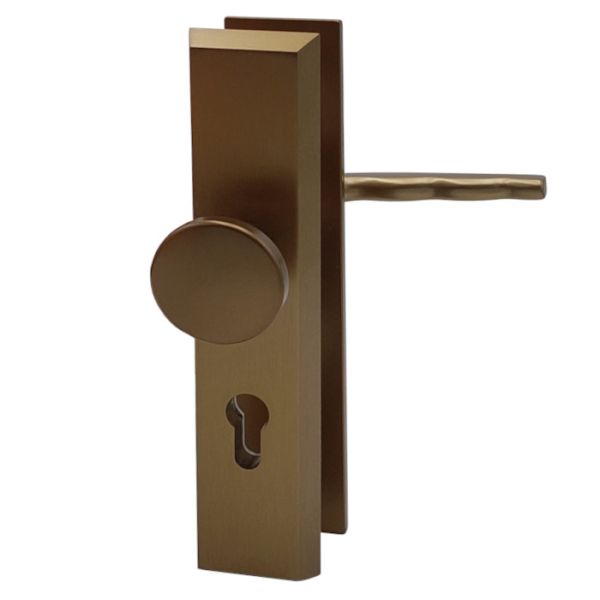 8671 ALPHA Security backplate set handle/door knob, PZ 8/92mm, door thickness 78mm, alum.F4