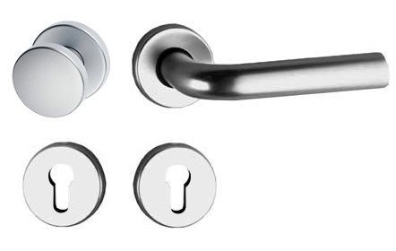 1487 APOLLO handle set with door knob, roses PZ, st.steel