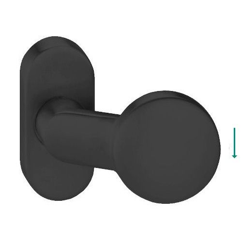 Door knob ARES K16 on oval rose, turnable, F14 aluminum black RAL 9005