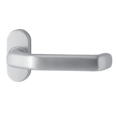 Fire-proof handle for framed panic doors ARES 1200 on oval rose, without spindle, 9 mm, stainless steel